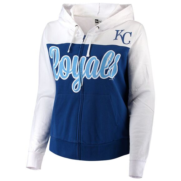 NWT Women Plus Sz 4X Full Zip Hooded KANSAS CITY ROYALS Athletic Jacket NEW ERA - Picture 2 of 8